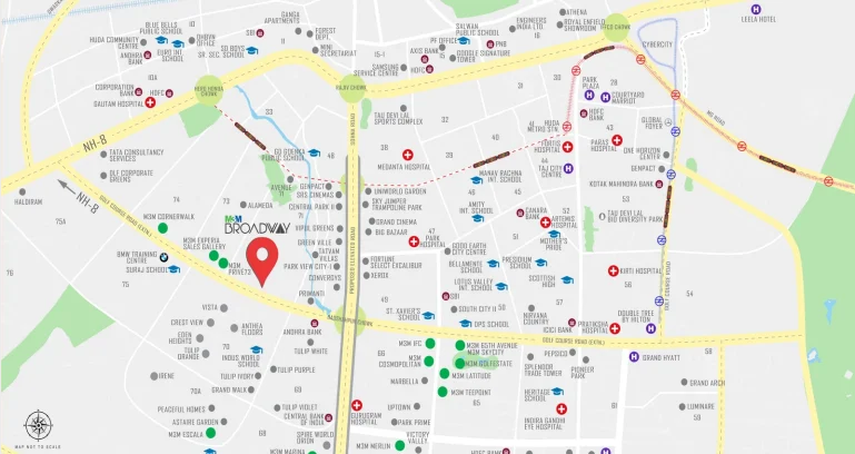 M3m-broadway-location-map