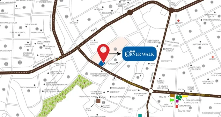 M3m-corner-walk-location-map