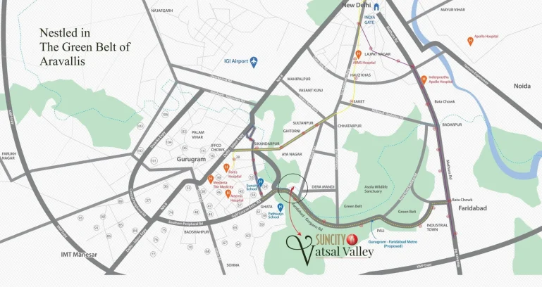 Suncity-vatsal-valley-location-map