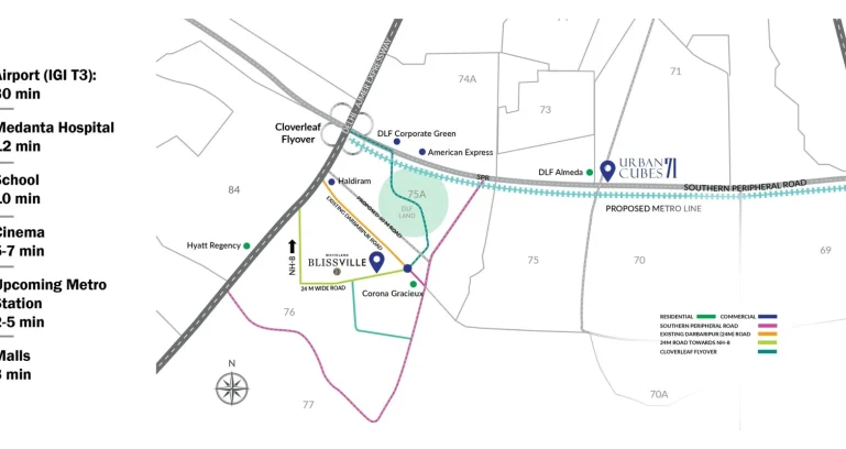 Whiteland-blissville-gurgaon-location-map